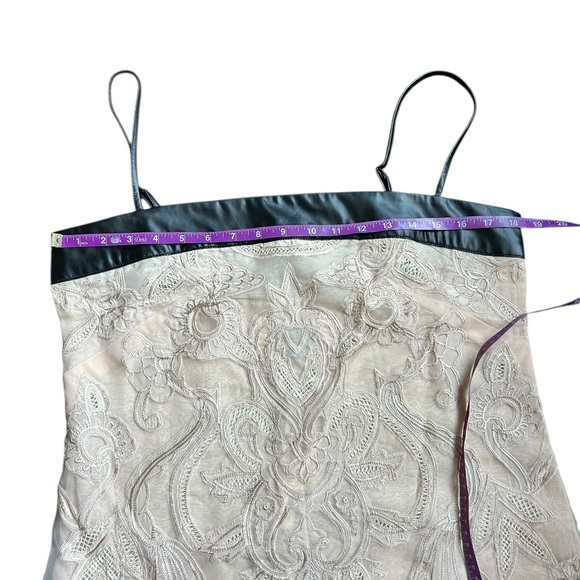 Anthropologie Square Neck Lace Mini Dress Black and Cream NWT Size 10 - Picture 4 of 10